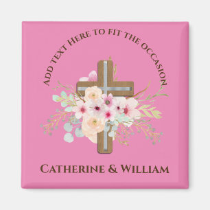 Imán Personalizado Baptism Communion Confirmation Flora