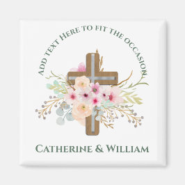 Imán Personalizado Baptism Communion Confirmation Flora