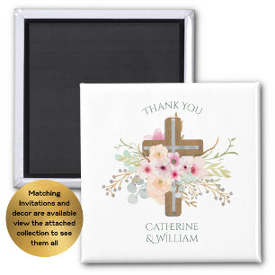 Imán Personalizado Baptism Communion Confirmation Flora
