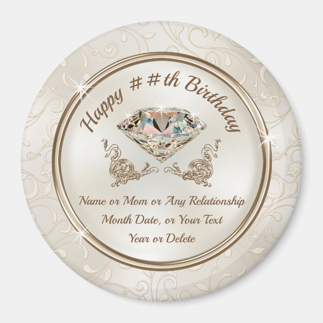 Imán Personalizado barato, favores de cumpleaños para m (Frente)