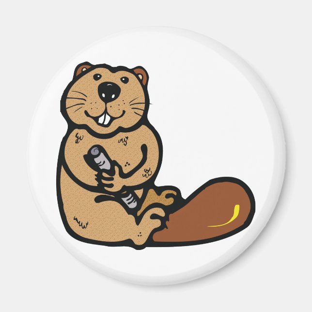 Imán Personalizado Beaver para el Día Internacional del (Frente)