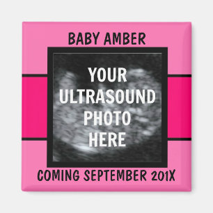 Imán Personalizado Bebé Muchacha Ultrasonido Foto