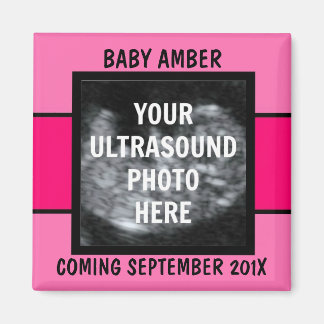 Imán Personalizado Bebé Muchacha Ultrasonido Foto