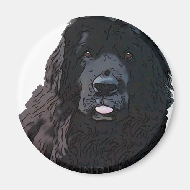 Imán Personalizado Black Newf (Frente)