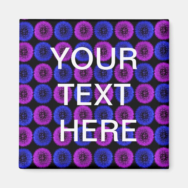 Imán Personalizado Blue and Purple Dandelions Magnet (Frente)