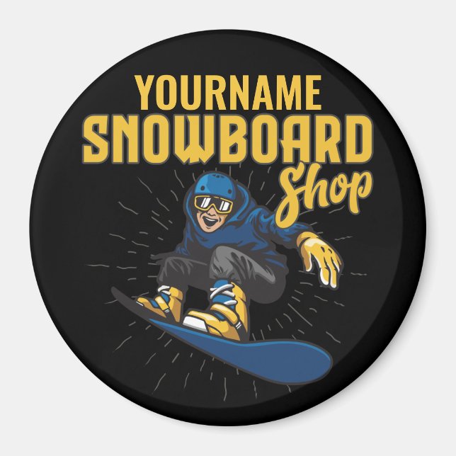 Imán Personalizado Boarder Snowboarding Shop Big Air (Frente)