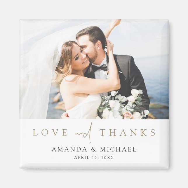 Imán Personalizado Boda de fotos Gracias Fridge (Frente)