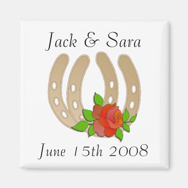Imán PERSONALIZADO BODA Occidental MAGNETS (Frente)