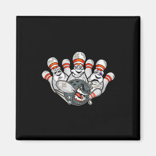 Imán Personalizado Bowler Asustado Bowling Pins Funny S