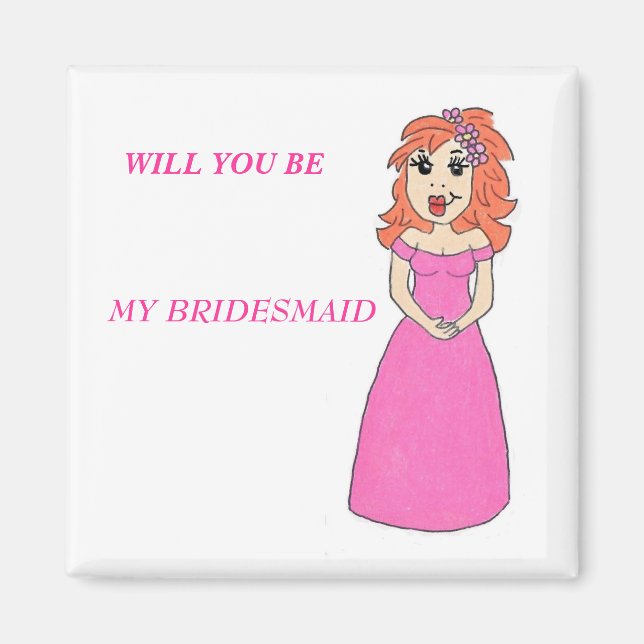 Imán Personalizado Bridesmaid Magnet (Frente)