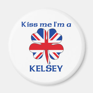 Imán Personalizado británico besarme soy Kelsey