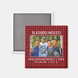 Imán Personalizado Buffalo Plaid Familia Navidades Cris