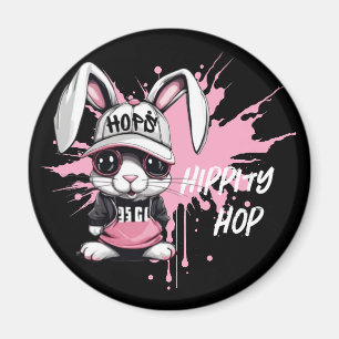 Imán Personalizado caprichoso Hip Hop Bunny