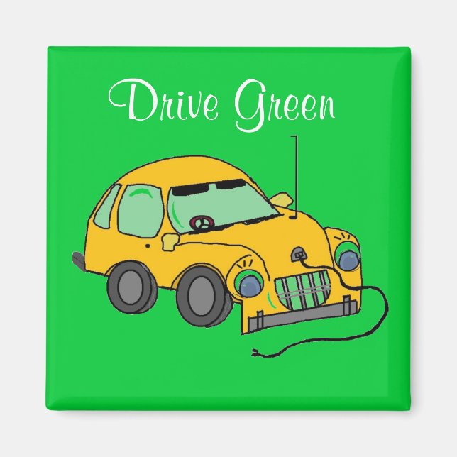 Imán Personalizado Car Drive Green (Frente)