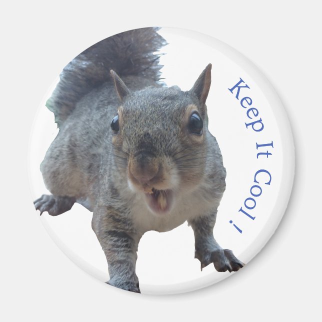 Imán Personalizado Cheeky Squirrel Fridge Magnet (Frente)