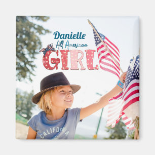 Imán Personalizado Chica Totalmente Americana