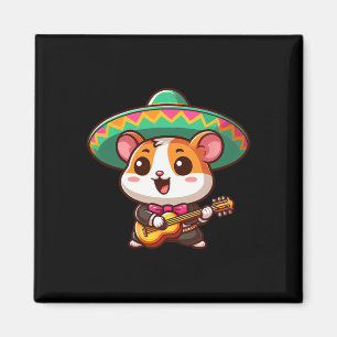 Imán Personalizado Cinco De Mayo Hamster Mariachi Guita