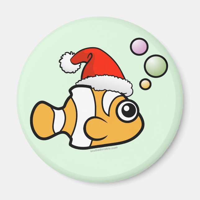Imán Personalizado Clownfish Santa (Frente)