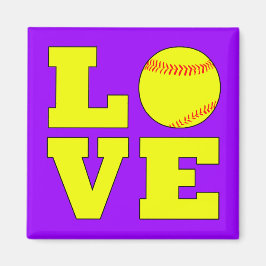 Imán Personalizado Color Softball Amo Fridge Magnet
