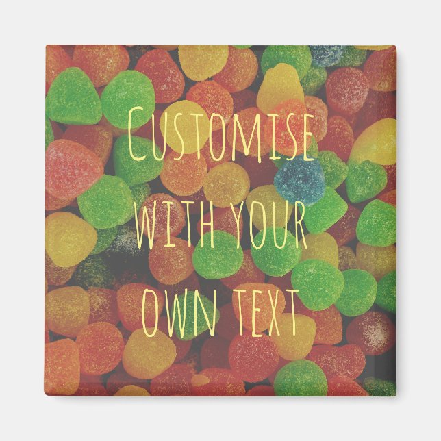 Imán Personalizado Colorful Gumdrop Candy Magnet (Frente)