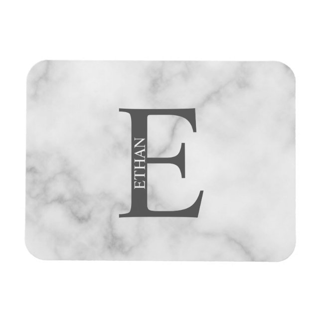 Imán personalizado con monograma y nombre (Horizontal)
