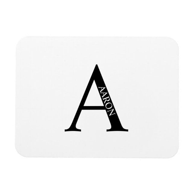Imán personalizado con monograma y nombre (Horizontal)
