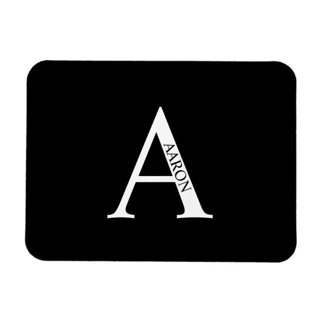 Imán personalizado con monograma y nombre (Horizontal)