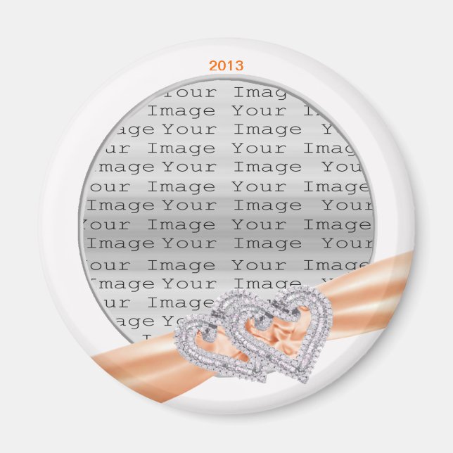 Imán Personalizado Corazón Cinta Tangerina Magnet (Frente)