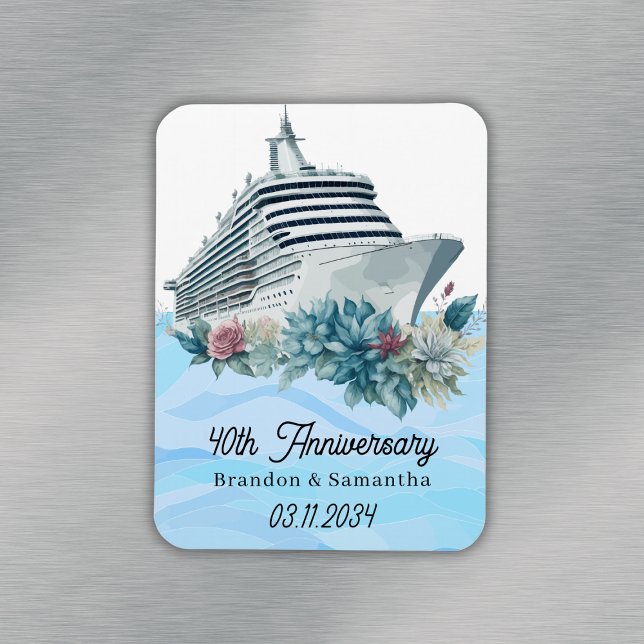 Imán Personalizado Cruise 40° aniversario de Boda Keeps (Custom Cruise 40th Wedding Anniversary Keepsake Magnet
)