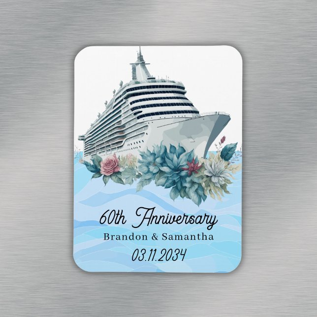 Imán Personalizado Cruise 60° aniversario de Boda Keeps (Custom Cruise 60th Wedding Anniversary Keepsake Magnet
)