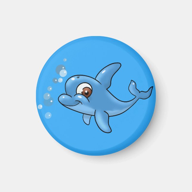 Imán Personalizado Cute Dolphin (Frente)