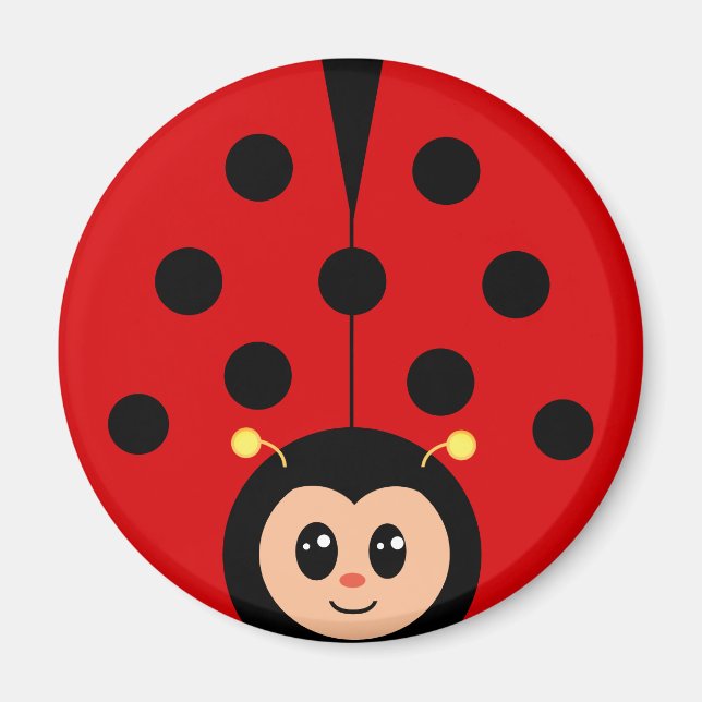 Imán Personalizado Cute Happy Lady Bug (Frente)