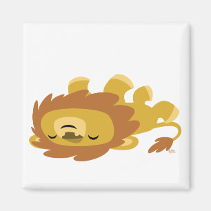 Imán Personalizado Cute Lazy Lion Magnet