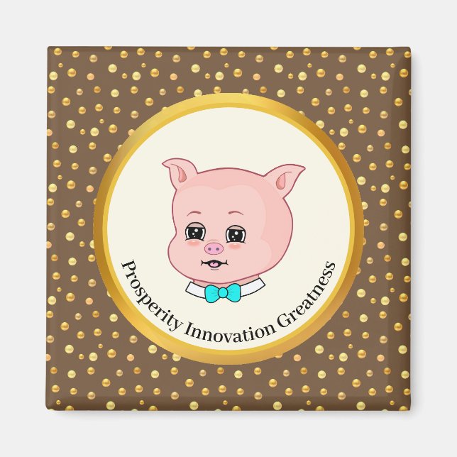 Imán Personalizado Cute Pig (Frente)