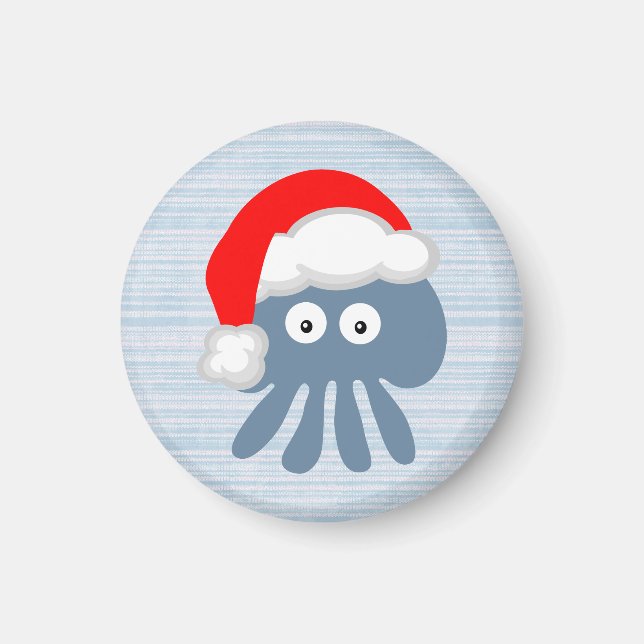 Imán Personalizado Cute Santa Jellyfish (Frente)