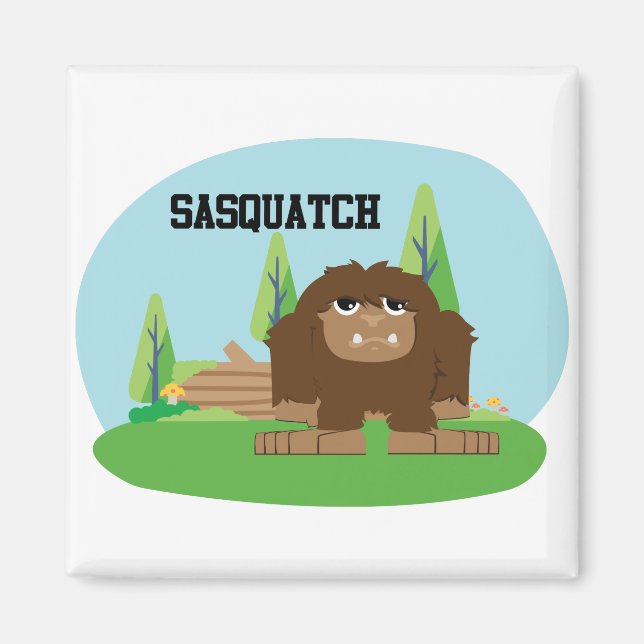 Imán Personalizado Cute Sasquatch (Frente)