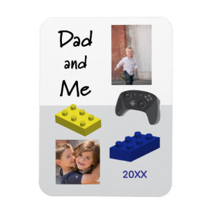 Imán personalizado de 2 fotos divertido, papá juga