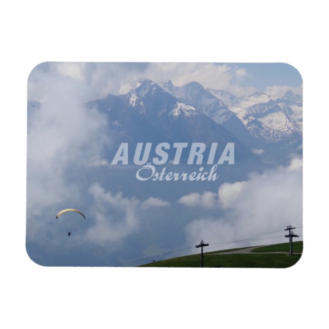 Imán personalizado de Alpes de Austria (Horizontal)