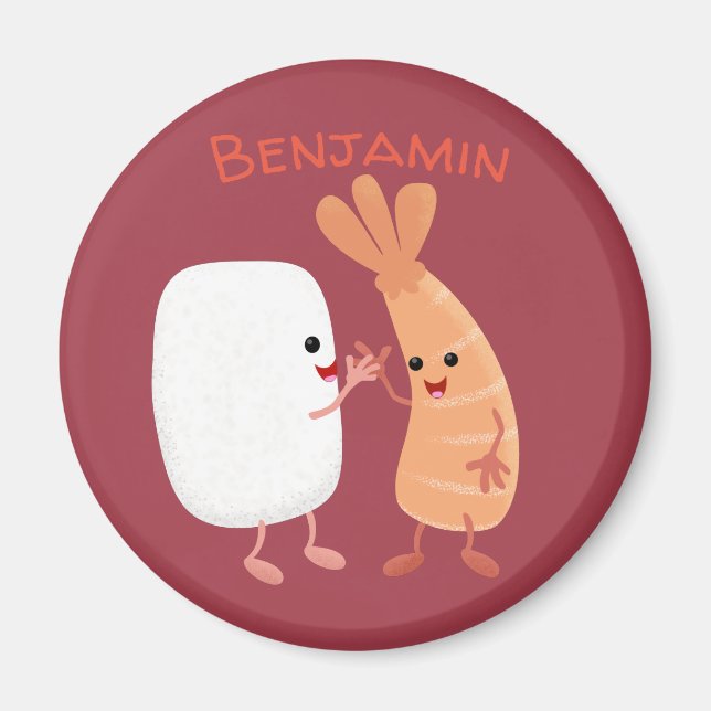 Imán Personalizado de amigos de la pradera de arroz dul (Frente)