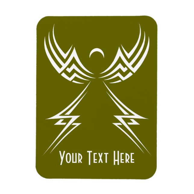 Imán personalizado de ángel tribal (Vertical)