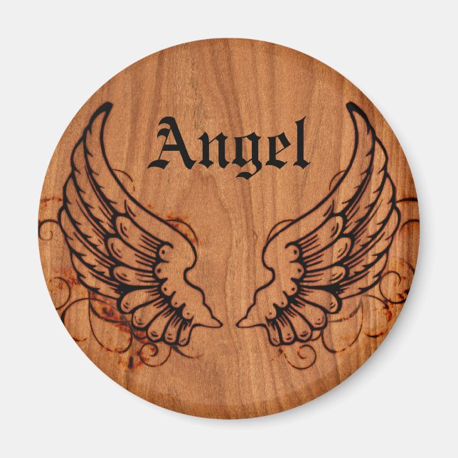Imán Personalizado de Angel Wings (Frente)