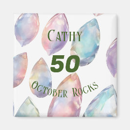 Imán Personalizado de Aniversario de Octubre con Temas