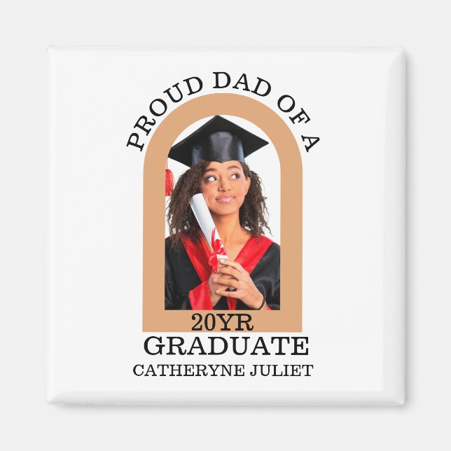 Imán Personalizado de Arco Moderno Foto orgullosa gradu (Frente)