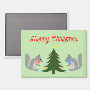 Imán Personalizado de ardillas decoradoras de árbol de 