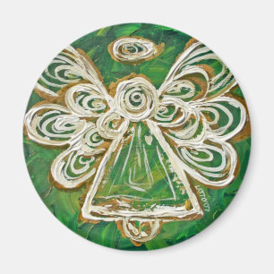 Imán Personalizado de arte de ángel verde regalos de im
