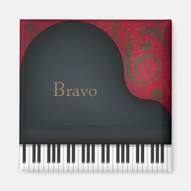 Imán personalizado de Artes Escénicas de Gran Piano Neg (Frente)