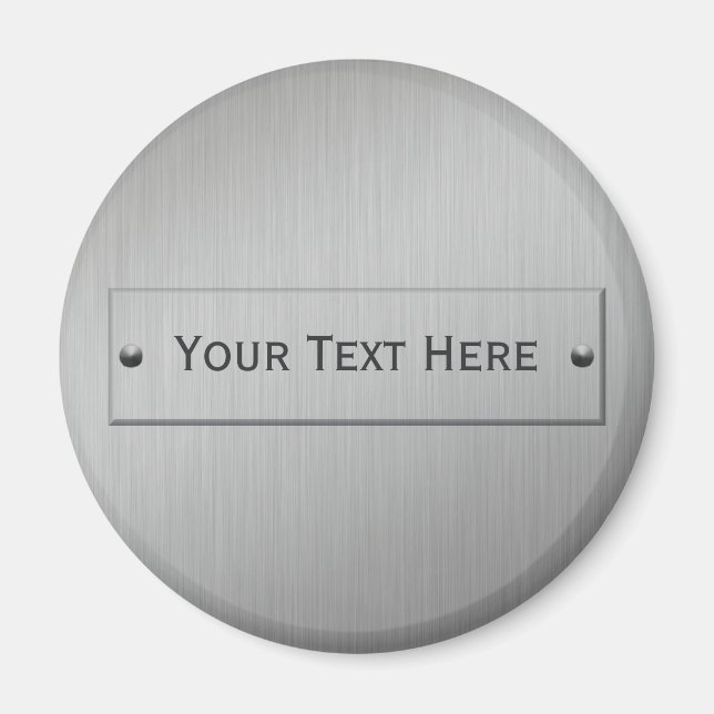 imán personalizado de aspecto metalizado (Frente)