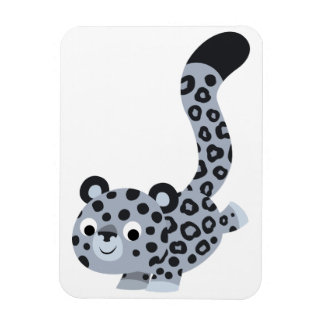 Imán Personalizado De Aterrizaje Cute Leopardo De Nieve