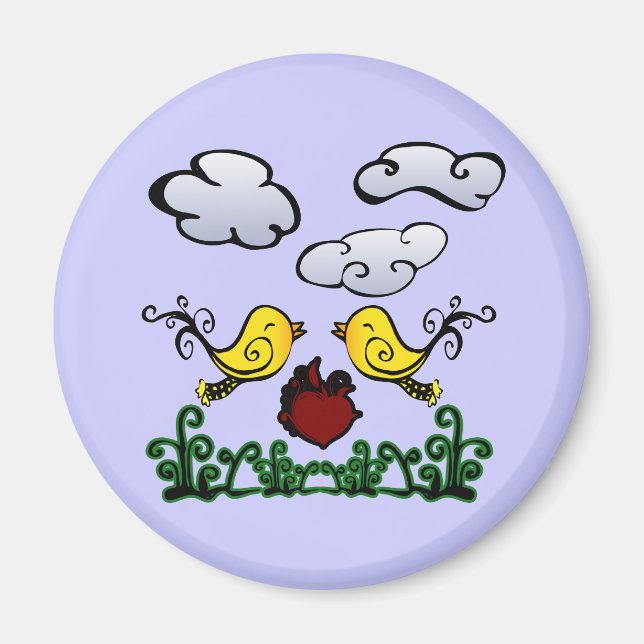 Imán Personalizado de Aves de Amor Dulce (Frente)