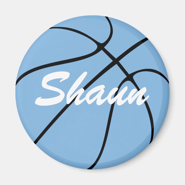 Imán Personalizado de baloncesto azul claro de Carolina (Frente)